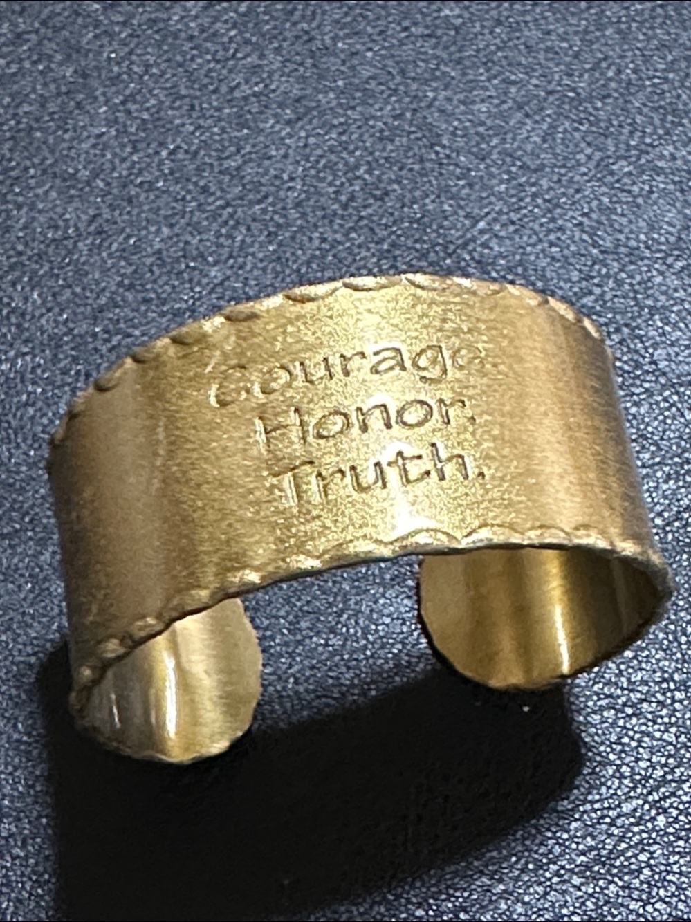 Rustic Cuff Cast Brass Engraved Scalloped Edge Cuff Bracelet